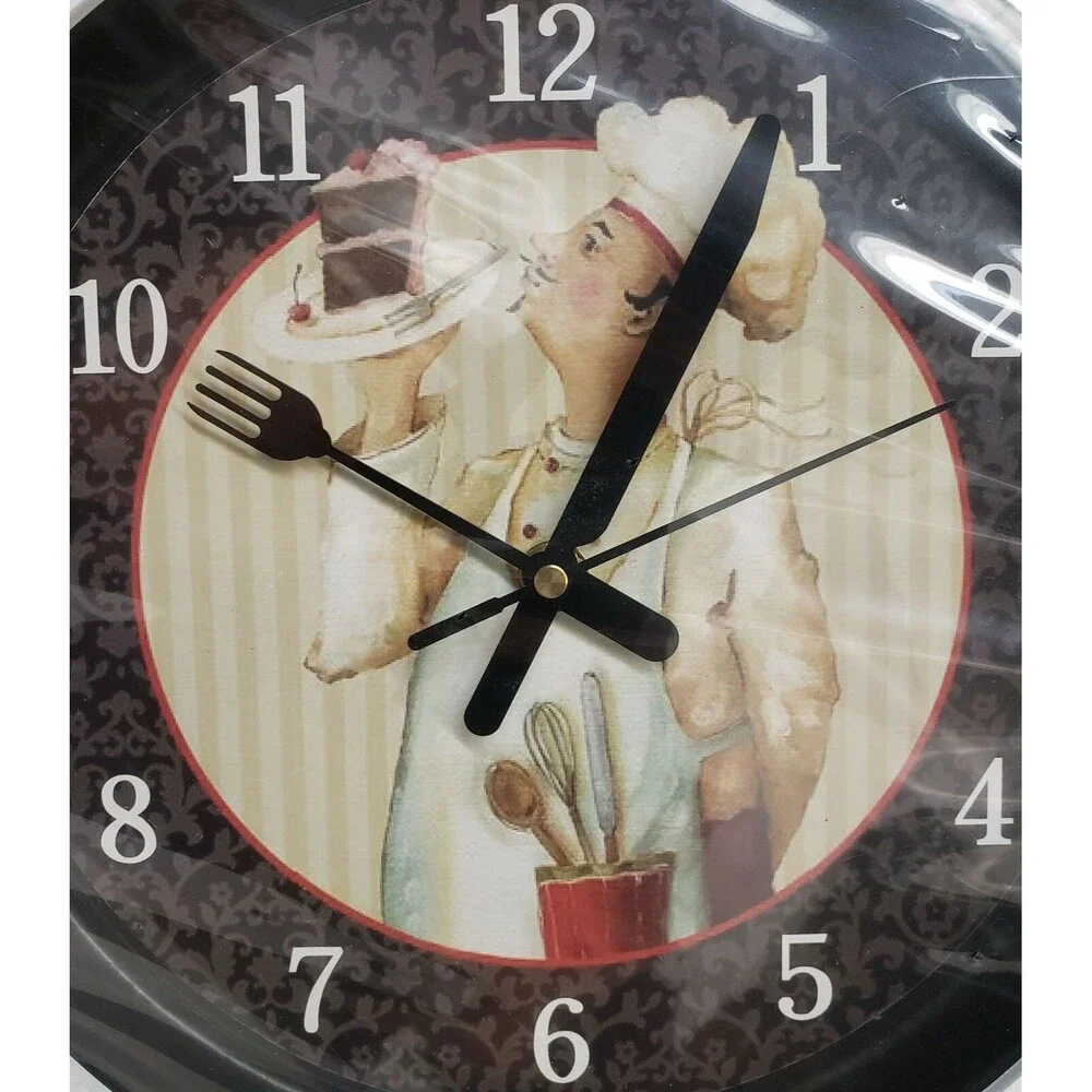Plastic Kitchen Wall Clock, PAN SHAPE, 14